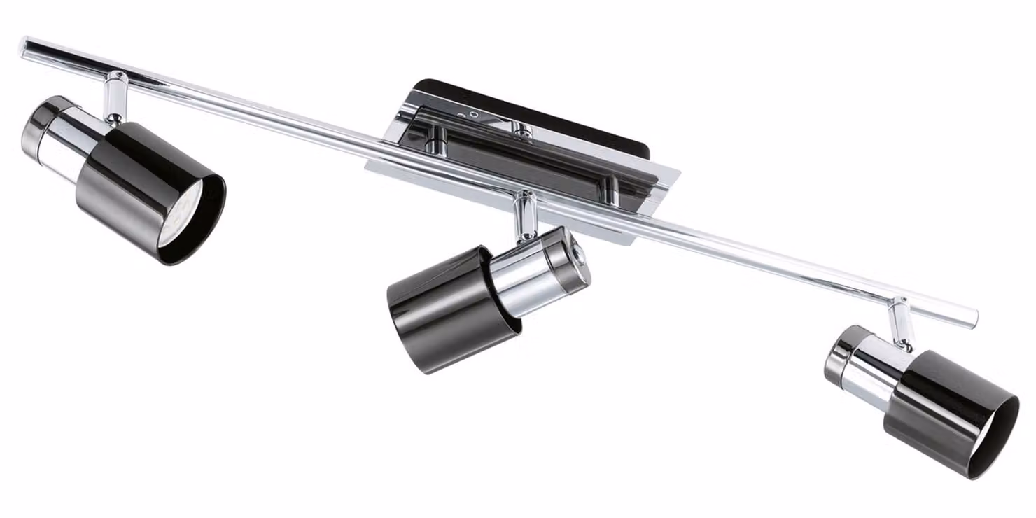 Spot Moderno Davida 1 In Acciaio Nichel 3 Luci Gu10 4,6W Ip20
