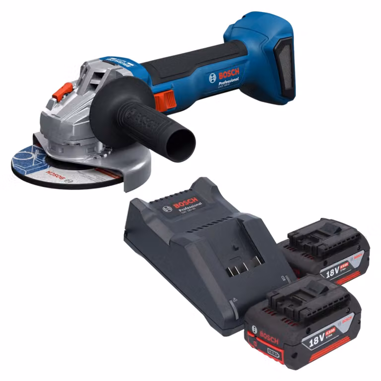 Bosch GWS 18V-8 Professional Smerigliatrice angolare a batteria 18 V 125 mm Brushless + 2x batteria 4,0 Ah + caricabatterie