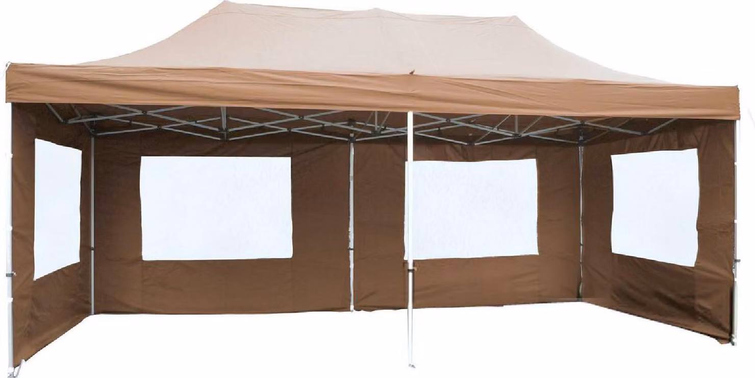 VCM PROFI | gazebo | dimensioni circa 3x6 m | telone idrorepellente in PE da 270 g/m² | tenda per feste con pannelli laterali | tenda da giardino
