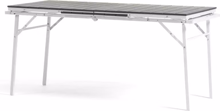 Tavolo da giardino allungabile e pieghevole da 166-214 cm in acciaio e polietilene in look legno - pratico, robusto e salvaspazio per giardino, patio e veranda - TOBIA