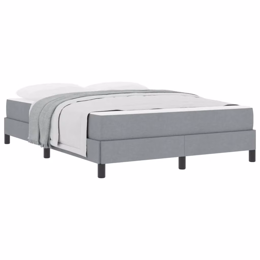 Letto a molle moderno vidaXL in tessuto grigio con molle a tasche L/P: 140 x 190 cm – 2