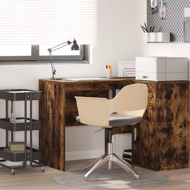 Scrivania moderna vidaXL in legno rovere fumé, L/P/H: 102 x 50 x 75 cm
