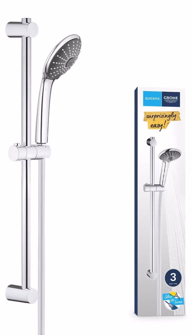 GROHE Vitalio Joy 110 Massage 3-Jet Shower Set - Smooth Hose - Anti-Twist System