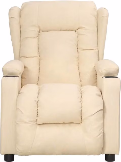 Poltrona | Sedia Relax Reclinabile in Tessuto Crema