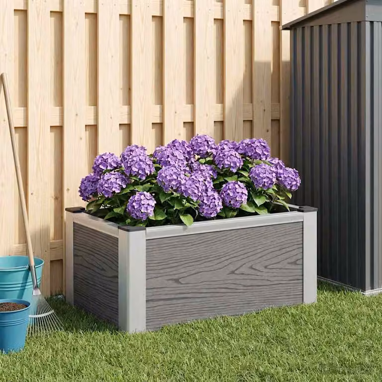 Letto rialzato da giardino vidaXL in WPC e alluminio, Grigio, L 50 cm x P 30 cm x H 22 cm