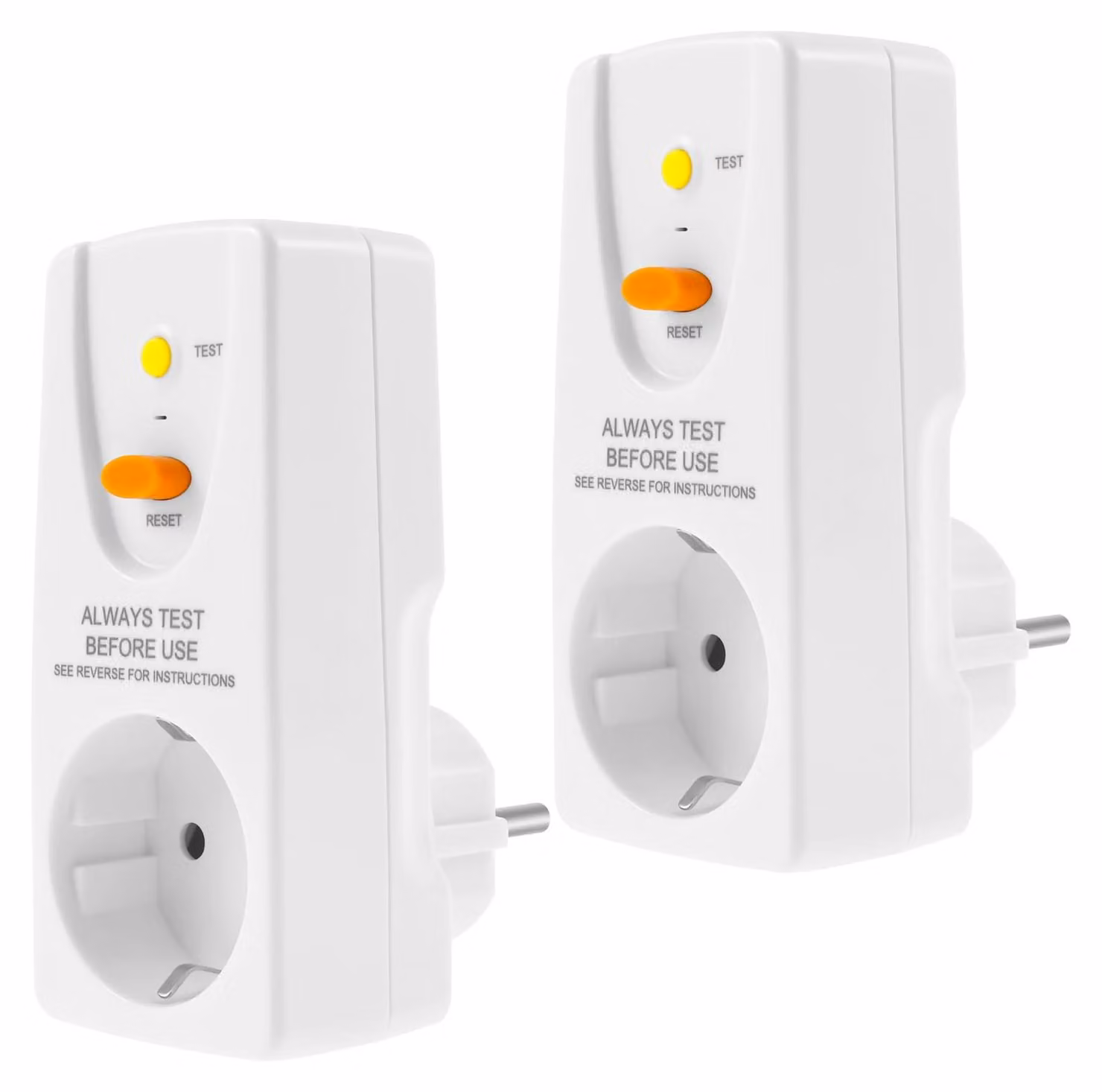 Interruttore differenziale, 2 pezzi, 230V, 16A, 10mA, portata massima di 4000W.