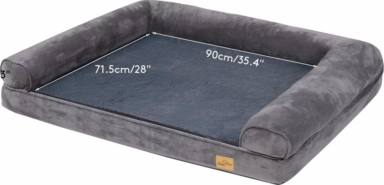 Cuccia per cani, comfort ortopedico, rivestimento removibile, grigio, extra grande