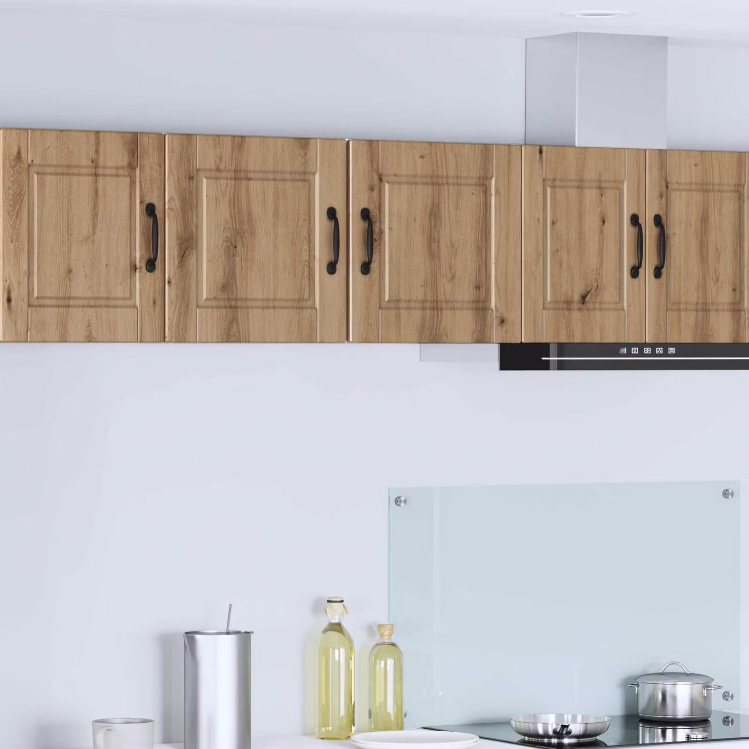 Set di 2 armadietti a muro vidaXL PORTO in legno Rovere marrone per cucina