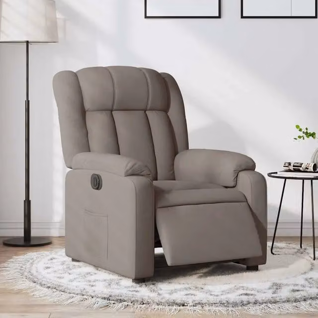 Poltrona Reclinabile Elettrica vidaXL in Tessuto Beige con Braccioli e Funzione Auto-Return – 1