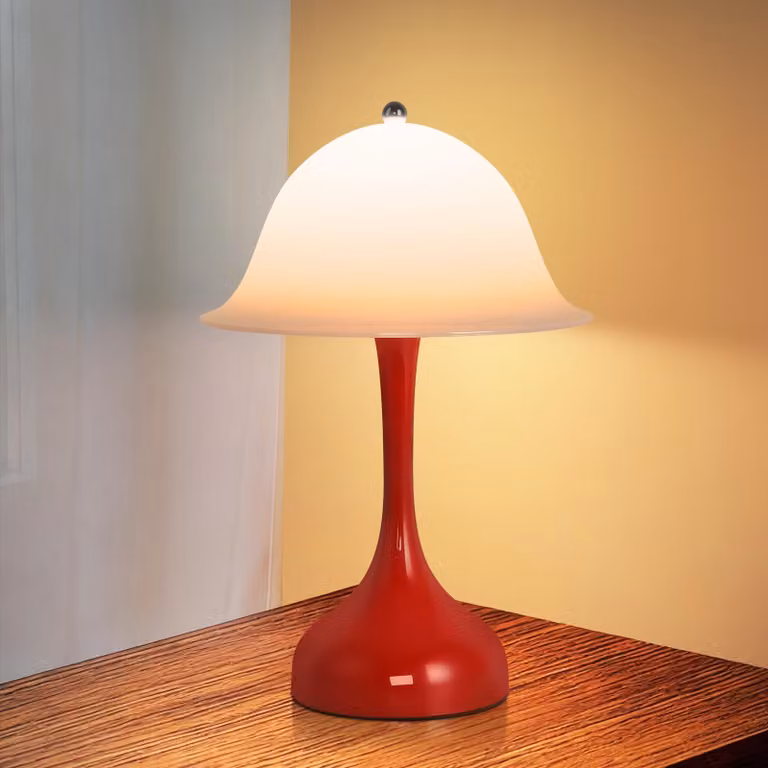 ZMH Lampada da comodino LED Lampada da tavolo ricaricabile senza fili Lampada da tavolo touch dimmerabile Lampada da camera da letto USB Cappello rosso Lampada da interno per camera da letto Tavolo da pranzo
