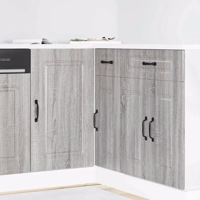 Mobile Base da Cucina Kalmar Design Mania Grigio Sonoma in Legno Multistrato e MDF, L: 81.5 cm, P: 46.0 cm, H: 86.0 cm