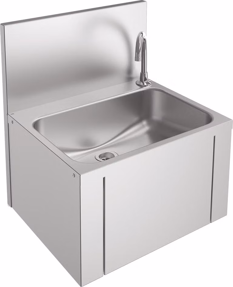 KWC AR lavabo singolo, ANIMA, acciaio inox, 460x520x380 mm, con comando a ginocchio