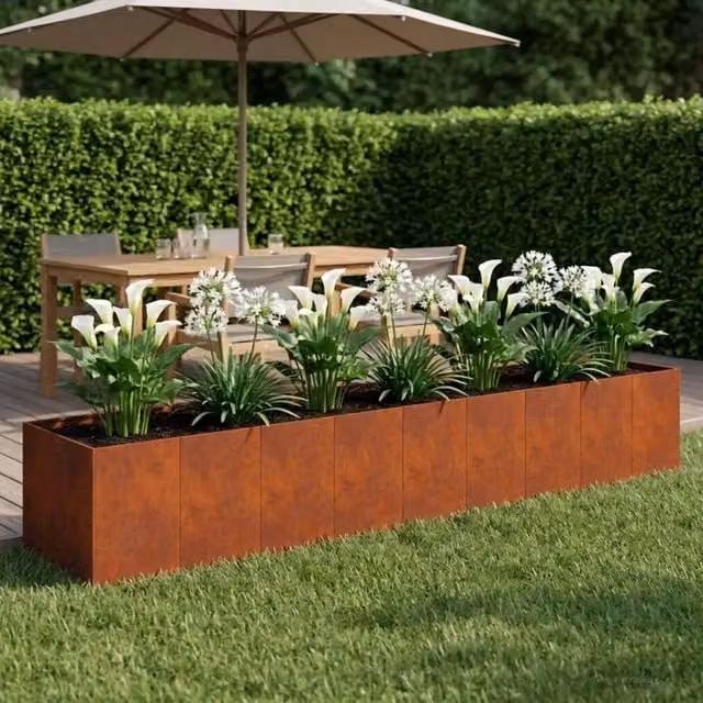 Vaso da giardino Ruggine 360 x 80 x 60 cm Acciaio Corten 3422169