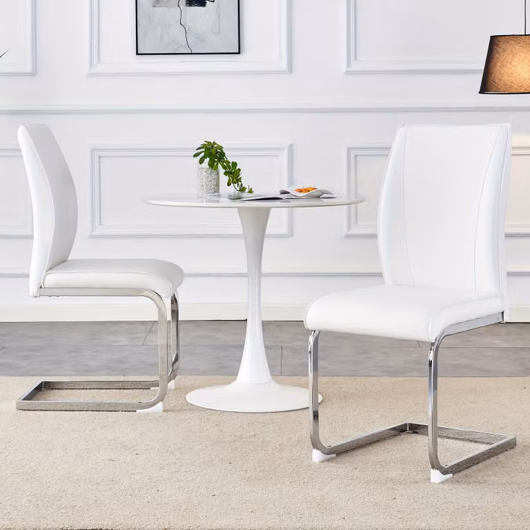 Sedia da pranzo - Sedia - Sedia per zona living - Sedia da cucina - Sedia d'accento - Set da 2 - Bianco