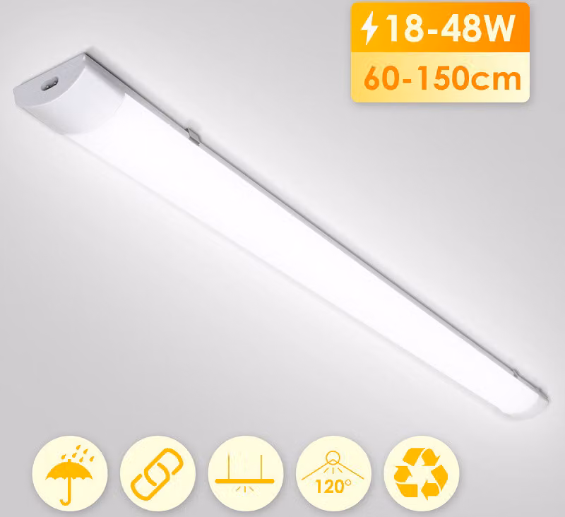 Jopassy LED plafoniera a prova di umidità IP65 bianco neutro lampada per garage seminterrato 60 cm