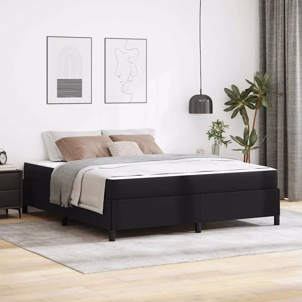 Struttura letto con materasso vidaXL in tessuto nero L: 180 cm, P: 200 cm, H: 203 cm – 1