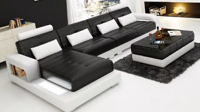 Ledersofa Sofa Eckcouch Ecksofa Sofagarnitur Designer Couch Wohnlandschaft