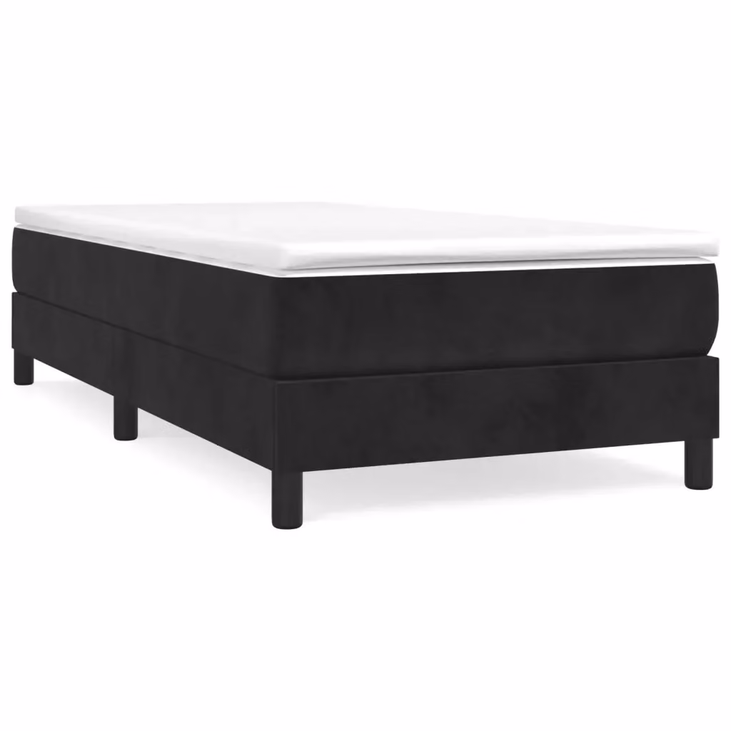 Letto Ibrido vidaXL con Materasso a Molle in Velluto Nero e Bianco, L/P/H: 200 x 80 x 25 cm – 2