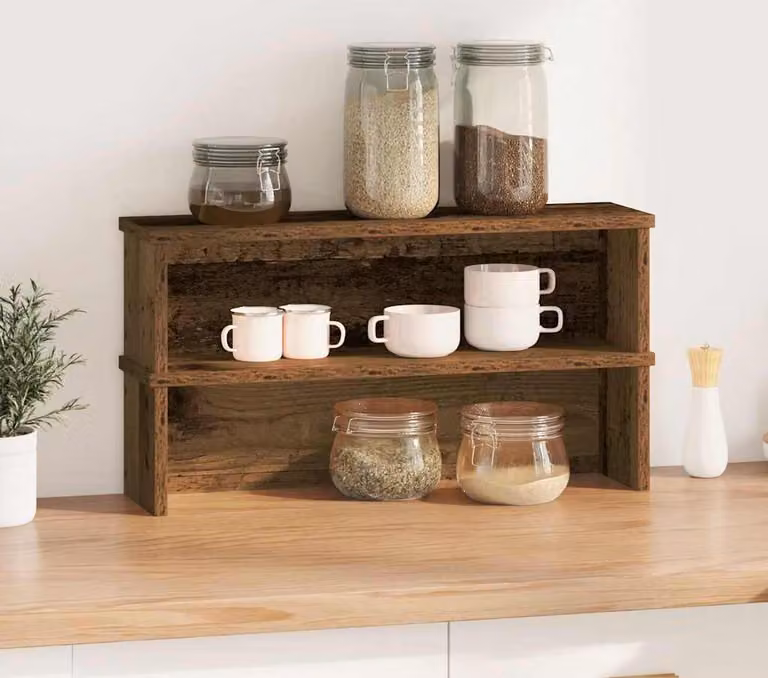 Scaffali da Cucina Impilabili 2 pz Legno Vecchio 50x15x16 cm