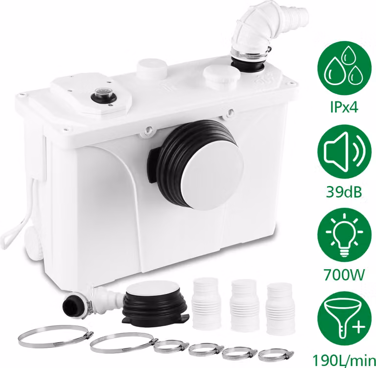 Jopassy stazione di sollevamento pompa feci 700W maceratore piccola stazione di sollevamento pompa PRO WC