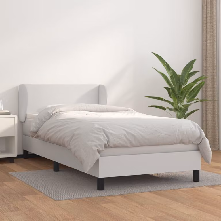 Maison Exclusive - Giroletto a Molle con Materasso Bianco 90x190 cm in Pelle finta