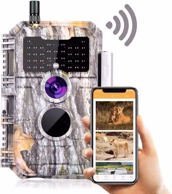 Telecamera di sorveglianza per fauna selvatica - Sensore di movimento - Visione notturna - Osservazione degli animali - Telecamera da esterno - Osservazione della fauna selvatica - Telecamera per l'osservazione della natura - Telecamera per cacciatori - T