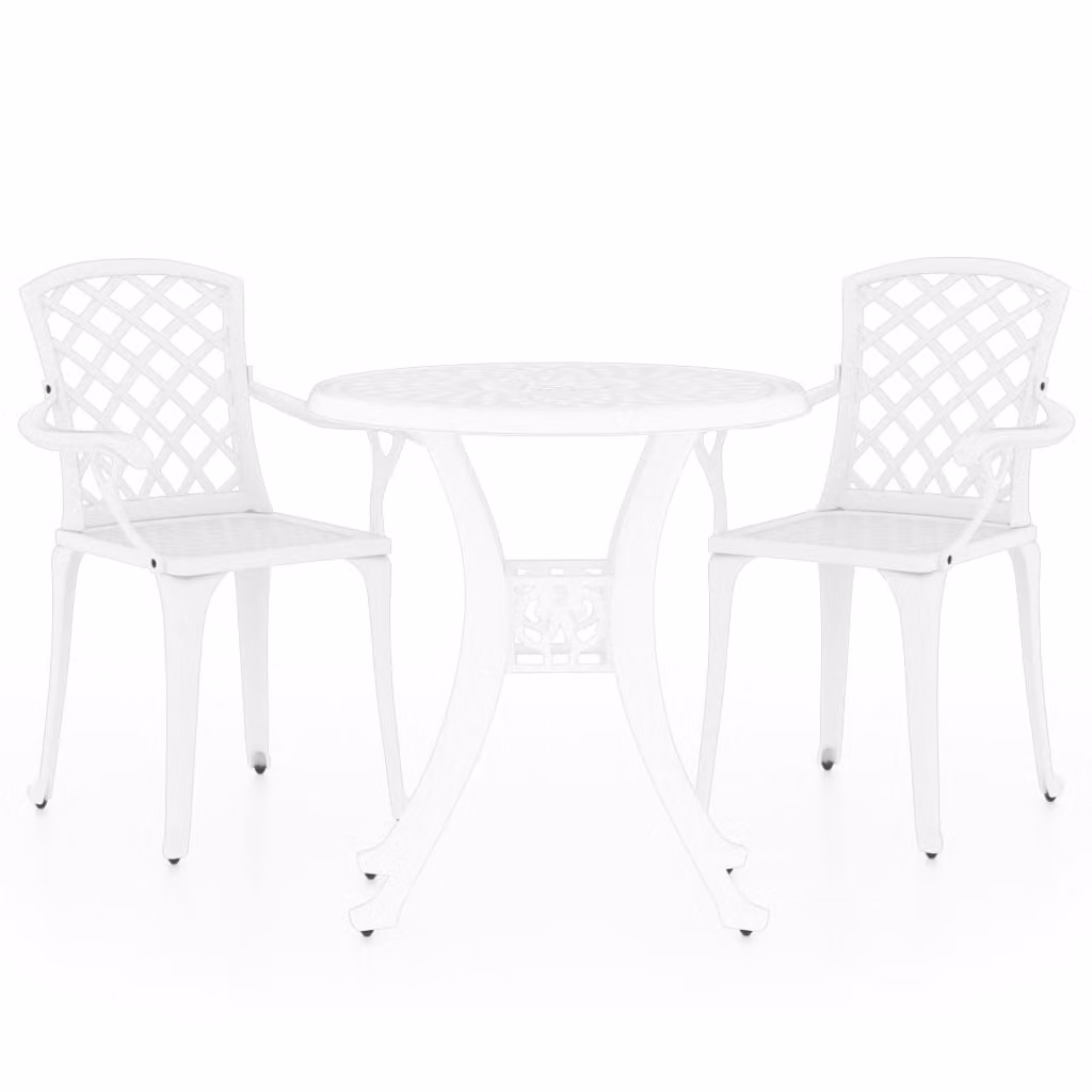 Set da Bistrot 3 pz in Alluminio Pressofuso Bianco