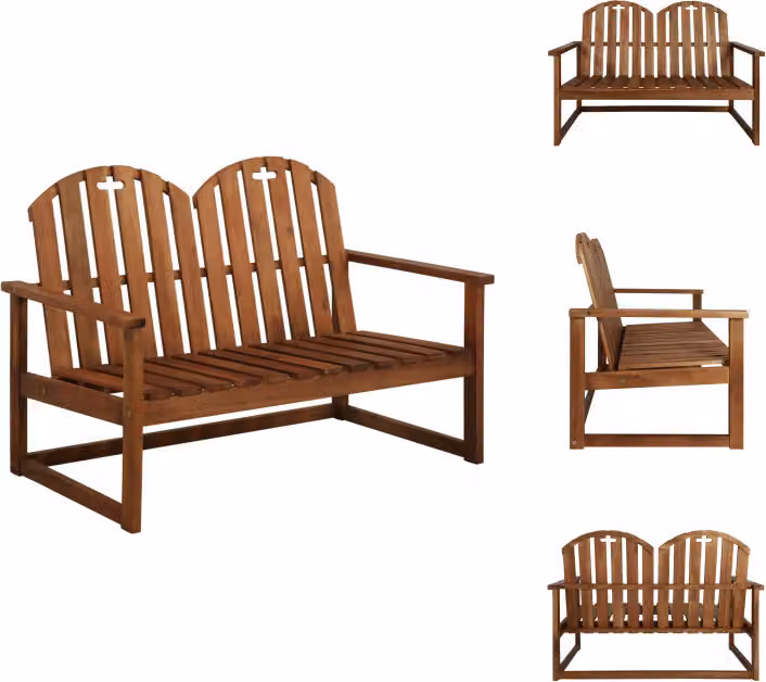 vidaXL Panchina da giardino 110 cm in legno massiccio di acacia - Panchine da giardino