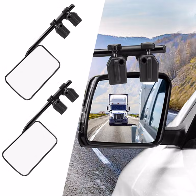 Specchio per caravan, regolabile a 360 gradi - Specchi universali - Set di 2 specchi per rimorchio - Specchietti retrovisori esterni - Resistenti agli urti - Migliore visibilità - Specchietti per rimorchio