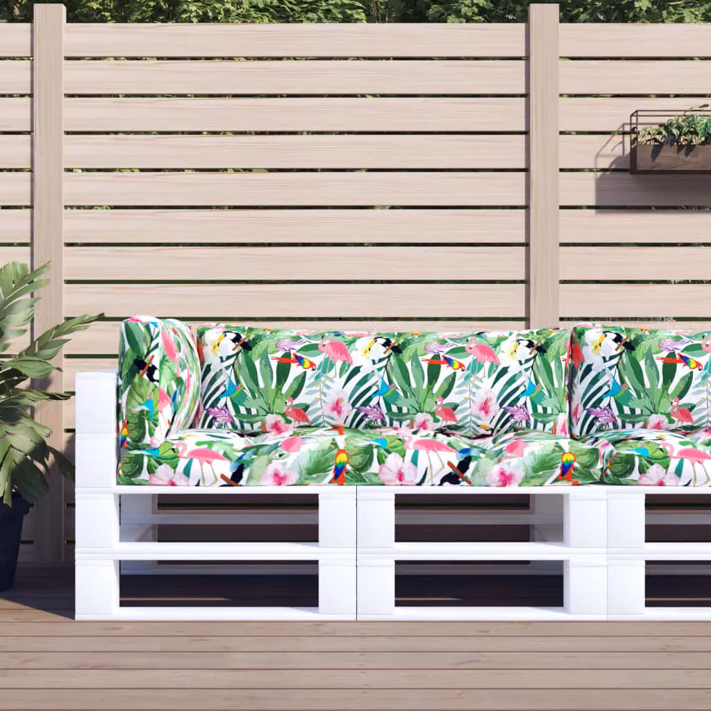Set di 3 cuscini per pallet vidaXL multicolore in tessuto Oxford impermeabile e traspirante