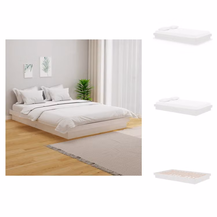 vidaXL Letto in legno massiccio bianco 120x200 cm - Letti & reti