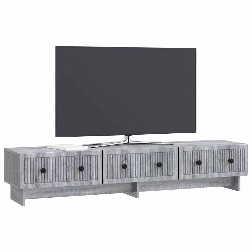 Mobile TV-Credenza in stile industrial Grigio Sonoma con finitura opaca, L: 147 cm, P: 34,5 cm, H: 30 cm – 2