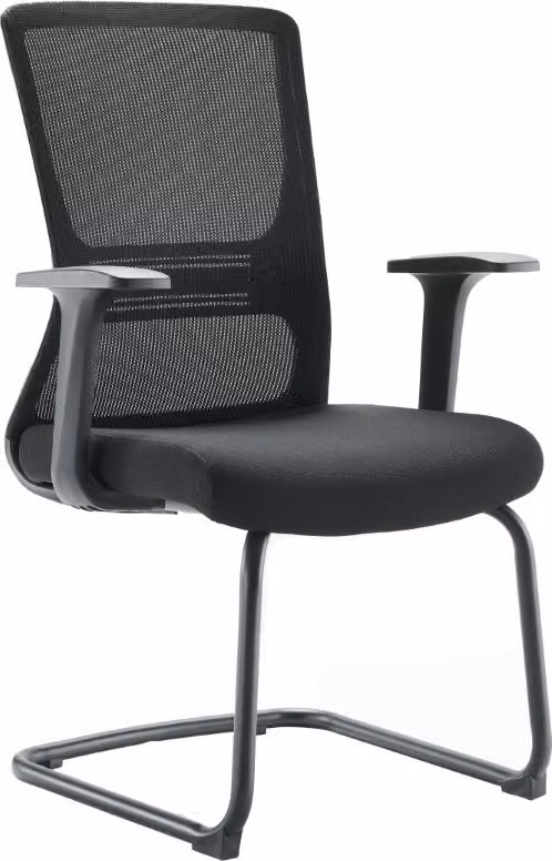 Sedia da conferenza Casa Dolce TEDSTER, nera, 68x56,5x98 cm, imbottita, base a slitta, carico massimo 100 kg