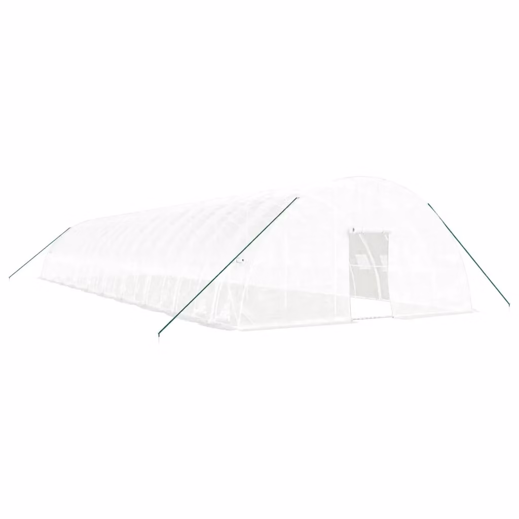Serra Videx con Telaio in Acciaio Zincato Bianco e Copertura in Policarbonato L: 20 m, P: 6 m, H: 2,85 m – 2