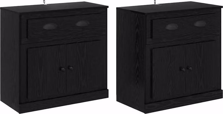 Sideboards con cassetto 2 pcs Rovere Nero 70 x 35,5 x 67,5 cm
