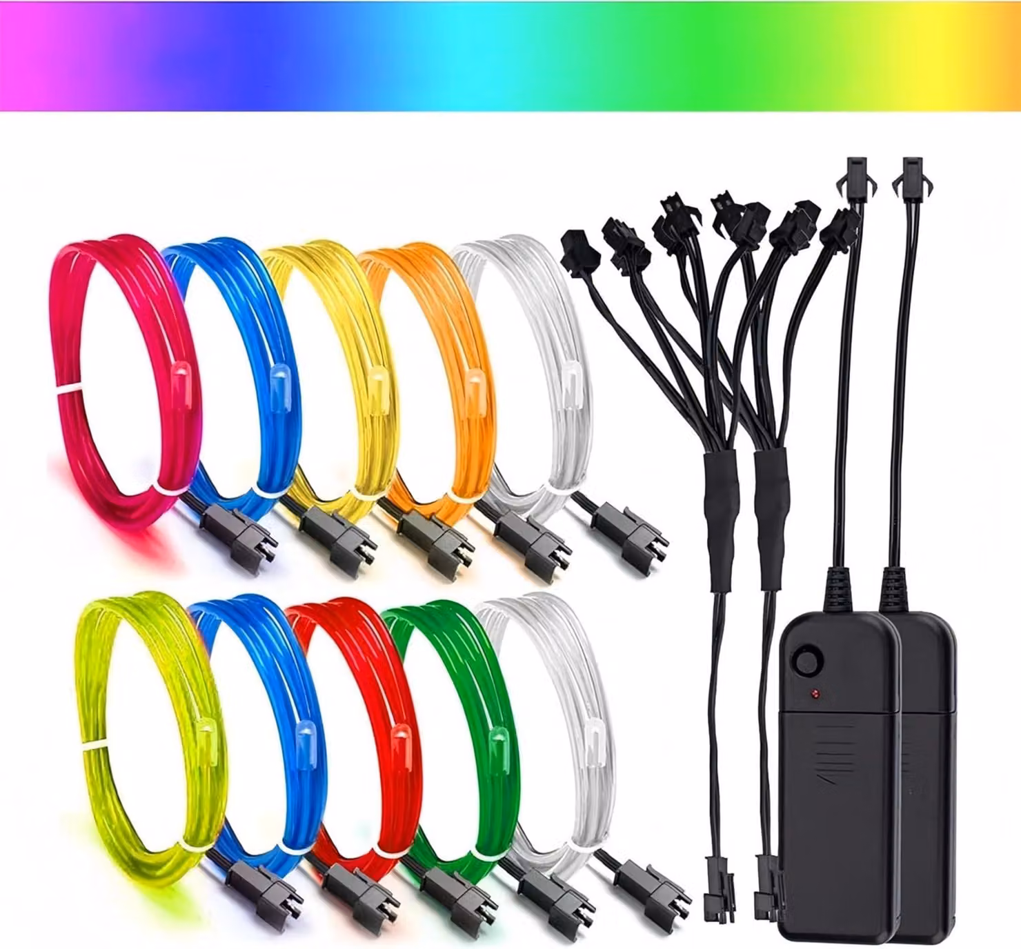 Luci decorative, 10 fili elettrici, colorati, 1 metro, flessibili, per decorazioni