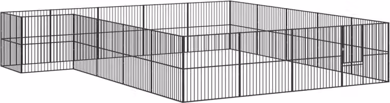 Box per Cani 20 Pannelli Nero Acciaio Zincato