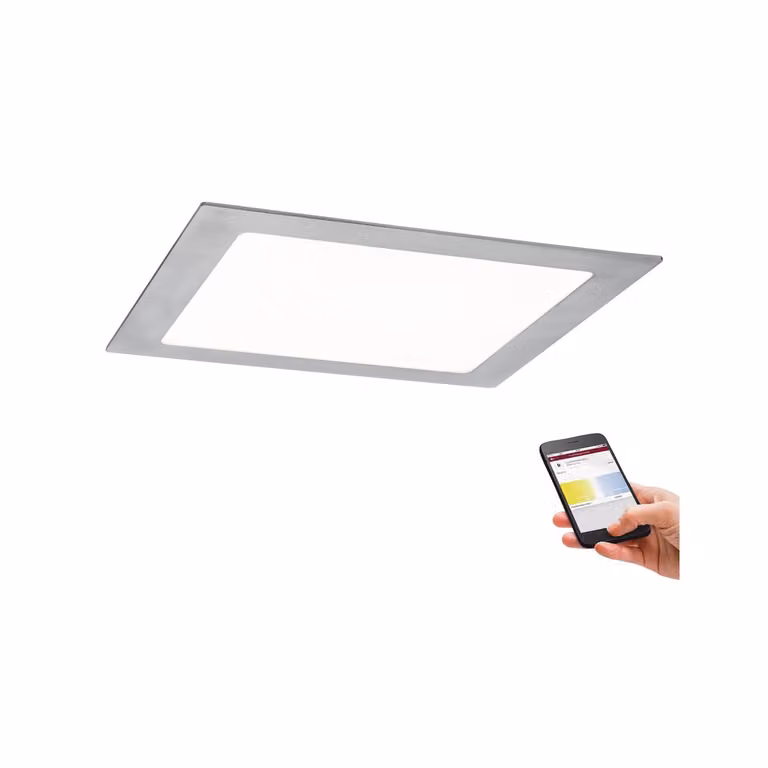 Pannello LED da incasso, 13,5W, SmartPanel, Bluetooth, temperatura di colore regolabile da 2700K (bianco caldo) a 6500K (bianco luce diurna), luminosità 1000lm, materiale: ferro