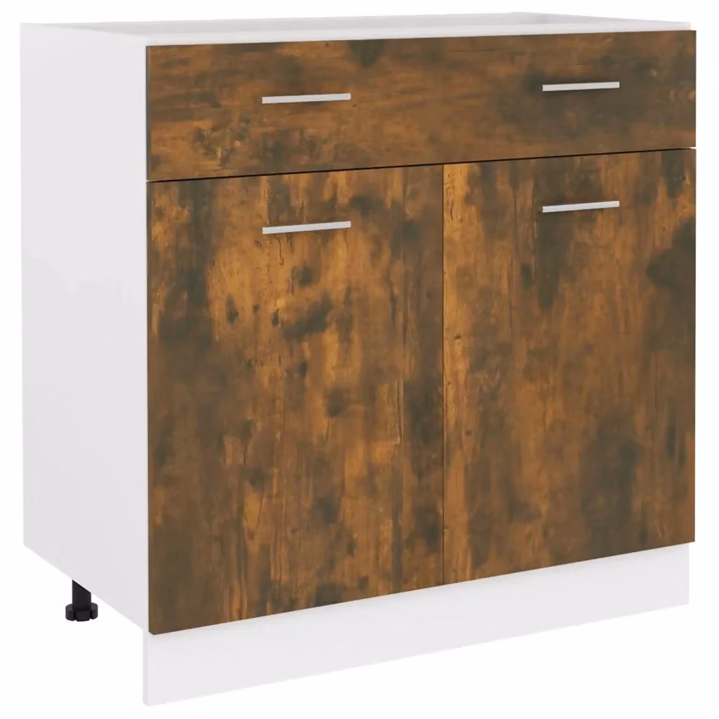 Mobile con Cassetto Lyon vidaXL in Rovere Fumo L: 80 cm, P: 46 cm, H: 81,5 cm – 2