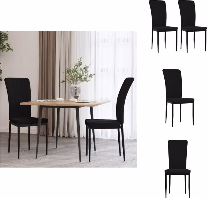 vidaXL Sedie da pranzo 2 pezzi in velluto nero - Sedie da pranzo