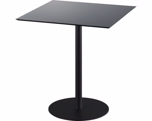 Urban - Tavolo da terrazzo, struttura nera + piano in HPL nero, 70x70 cm, 1 pezzo