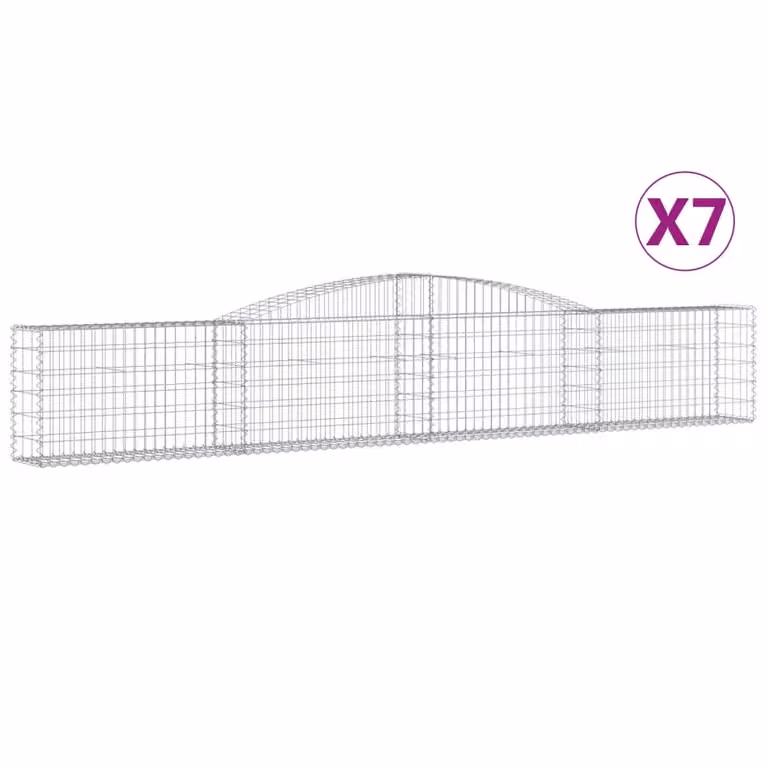 Cesti Gabbioni ad Arco 7 pz 400x30x60/80 cm Ferro Zincato