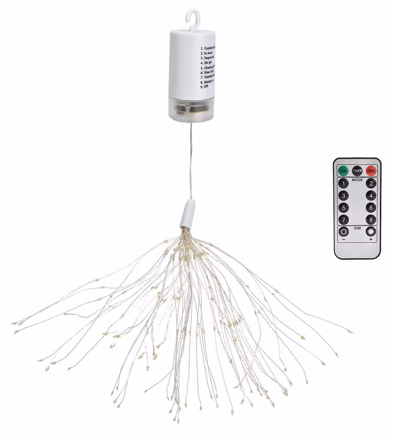 Catena luminosa a LED a forma di "stella", con 180 LED, 8 modalità di illuminazione, telecomando e grado di protezione IP65