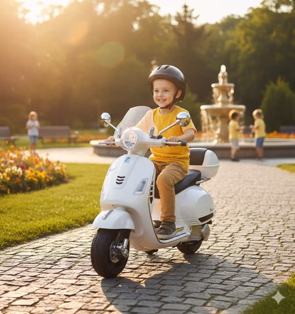 Piaggio Vespa GTS Elettrica 12V Bianca con Bauletto per Bambini – 2