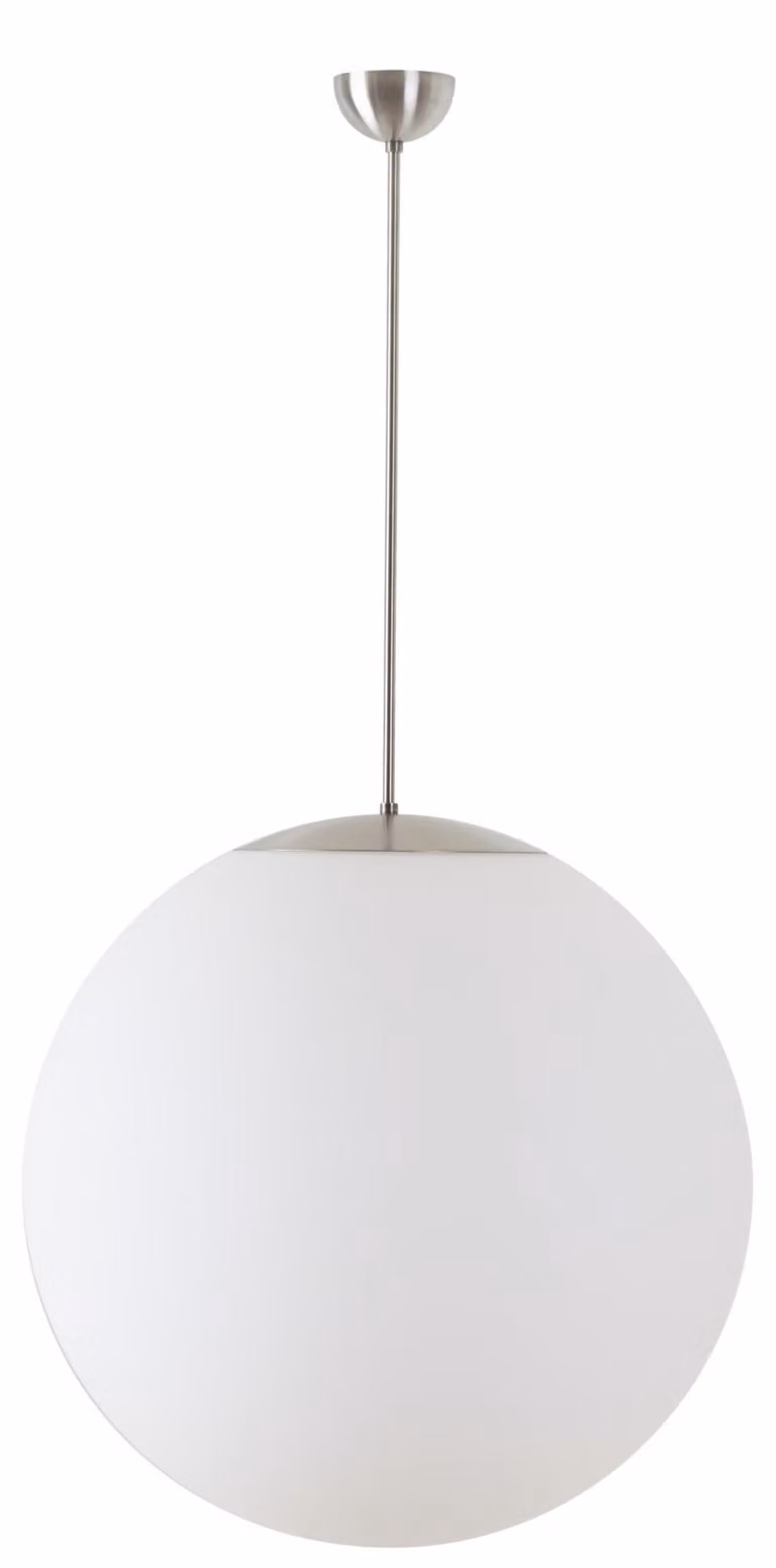 OSMONT ISI40058 ISIS P5 PM-M Lampada a sospensione in plastica, acciaio inossidabile spazzolato / bianco, grado di protezione IP40, 25 W, E27