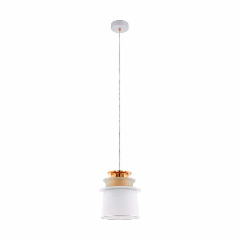 Lampada a sospensione E27 in rame bianco satinato Scazon