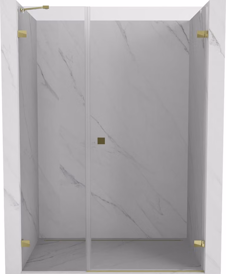 Mexen Lunar-B porta doccia a battente destra 125 cm, trasparente, oro - 832S-125-050-50-00-P
