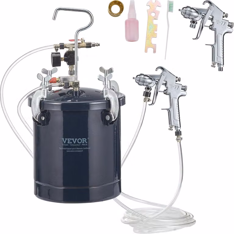 Serbatoio a pressione Contenitore per verniciatura Vernice a pressione Serbatoio a pressione da 10 L, 60 psi Pistola a spruzzo per verniciatura Contenitore per verniciatura Φ 52 x 32 cm Serbatoio a pressione per verniciatura Vernice a spruzzo Pistole a sp