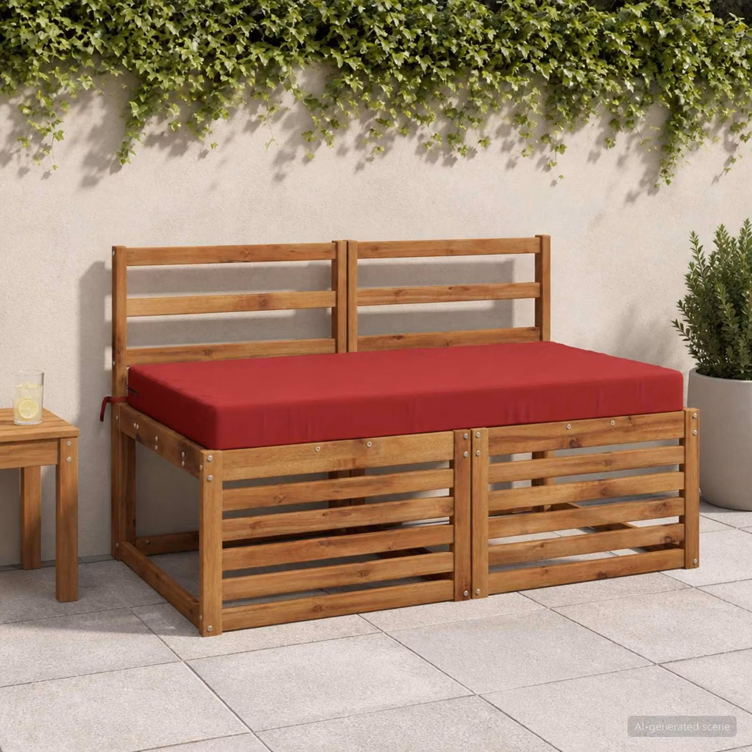 Cuscino per la seduta vidaXL SOEST in poliestere rosso con rivestimento lavabile e resistente ai raggi UV