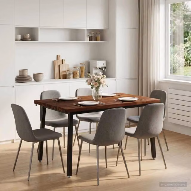 Tavolo da pranzo rettangolare moderno vidaXL in legno di acacia marrone scuro e nero L: 120 cm, P: 70 cm, H: 75 cm – 1